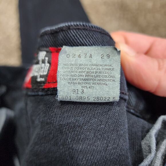 Vintage Levi’s Silvertab Loose Fit Jeans Black Denim 501 USA Made W31 L32 90s - Picture 5 of 10